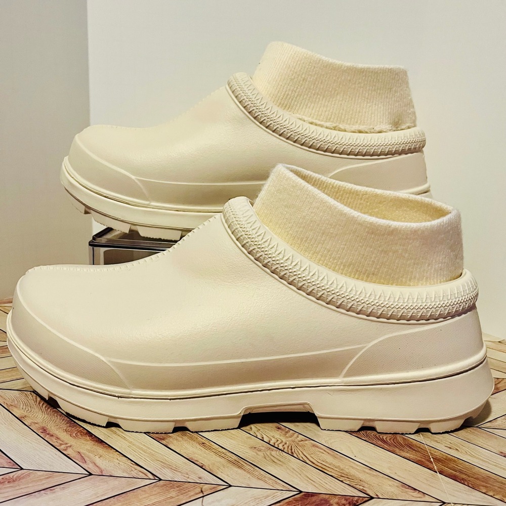 UGG Tasman X Clog Jasmine Womens 11 Cream Waterproof Slipper Mule Removable Sock